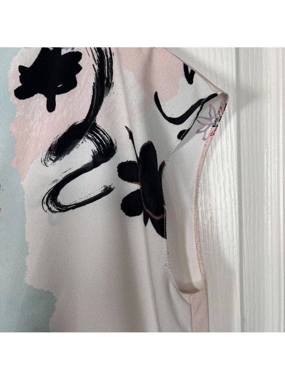 ASOS Abstract Side Ruched Ribbon Tie Dress - Picture 10 of 16
